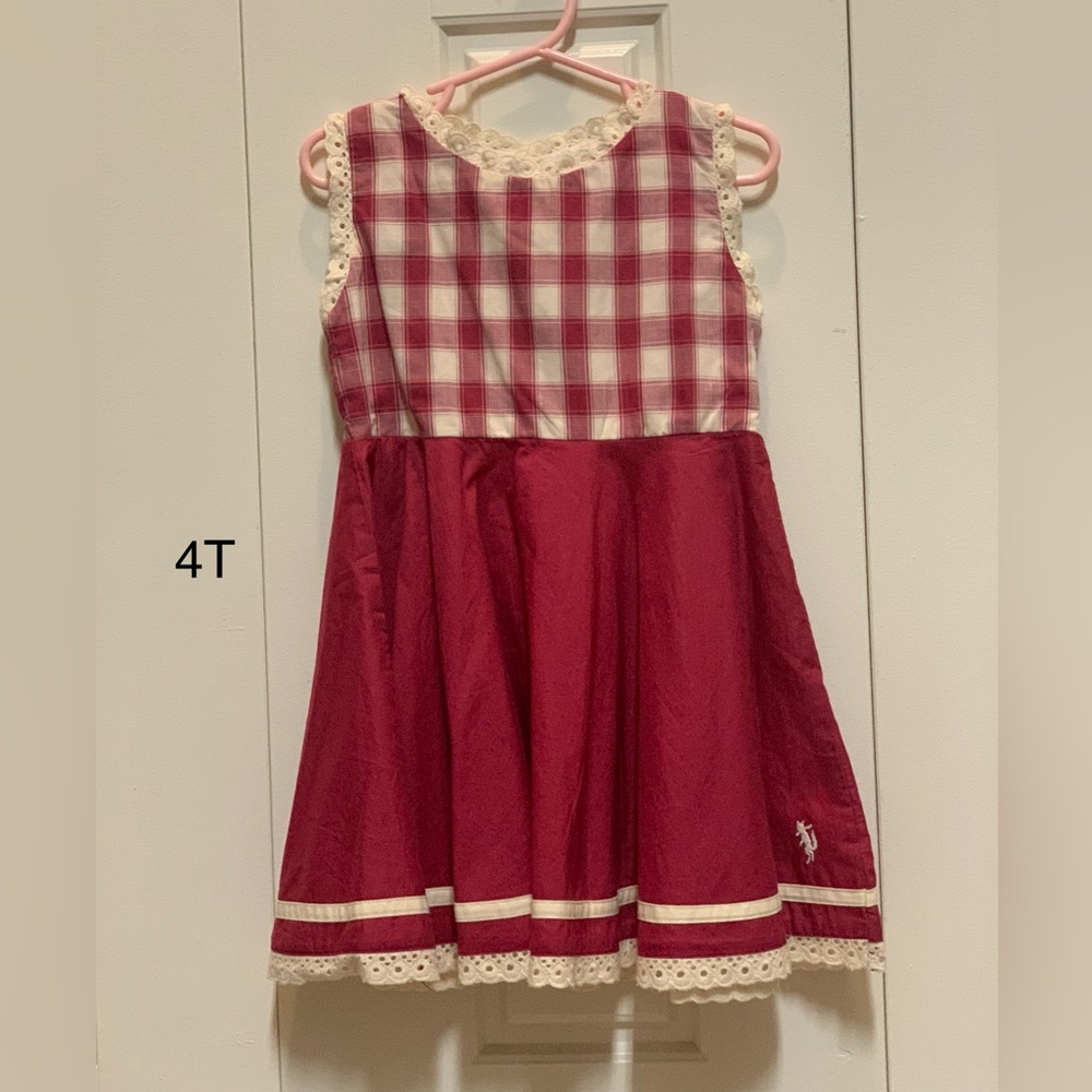 Well Dressed Wolf red check picnic dress- EUC